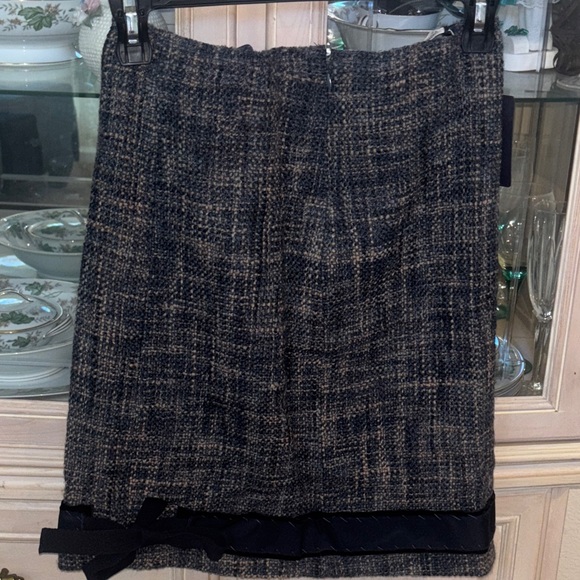 Prada Blue and Tan Wool Pencil Skirt - Picture 7 of 17